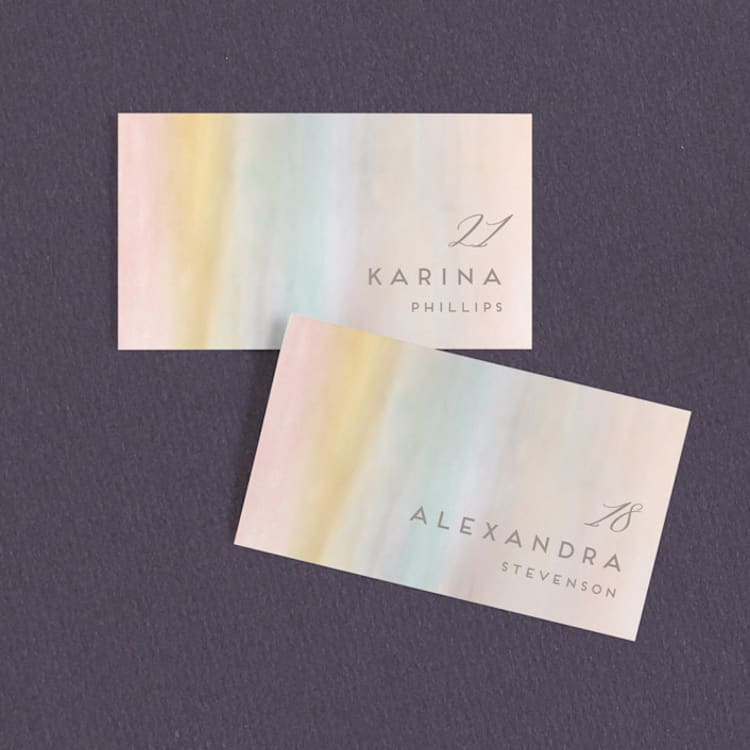 "Off Shore" - Place Cards in Dawn by Grace Kreinbrink - Front