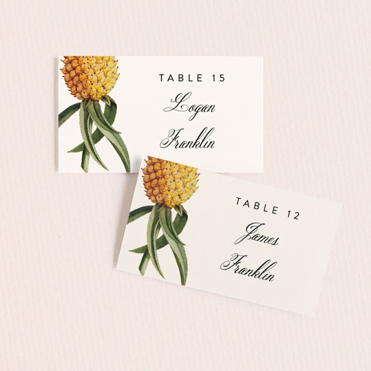 "Party in Paradise" - Place Cards in Pineapple by Erin Hodges - Front