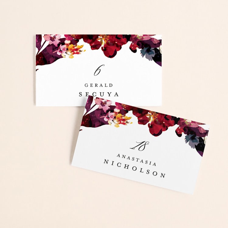 "Tidal Blooms" - Place Cards in Holly by Grace Kreinbrink - Front