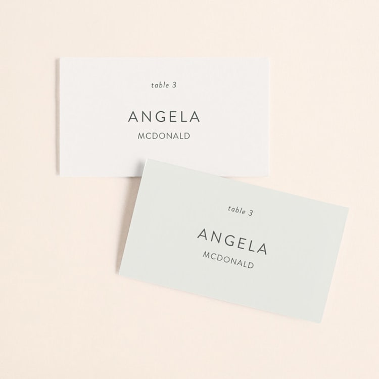 "Pattern Play" - Place Cards in Pebble by Anelle Mostert - Front