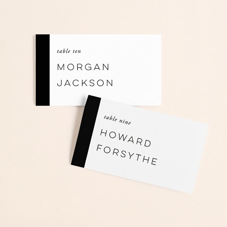 "Basically" - Place Cards in Noir by 2birdstone - Front