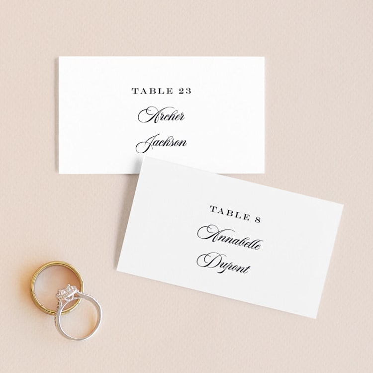 "Nouvelle Ere" - Place Cards in Midnight by Bonjour Paper - Front