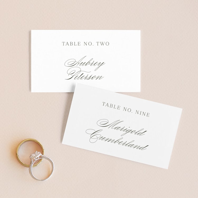 "All About That Type" - Place Cards in Sage by Rebecca Daublin - Front