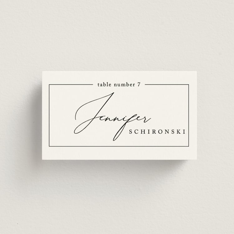 "Love Story" - Place Cards in Alabaster by Liz Conley - Front