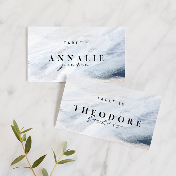 "wishful" - Place Cards in Tide by Kate Ahn - Front
