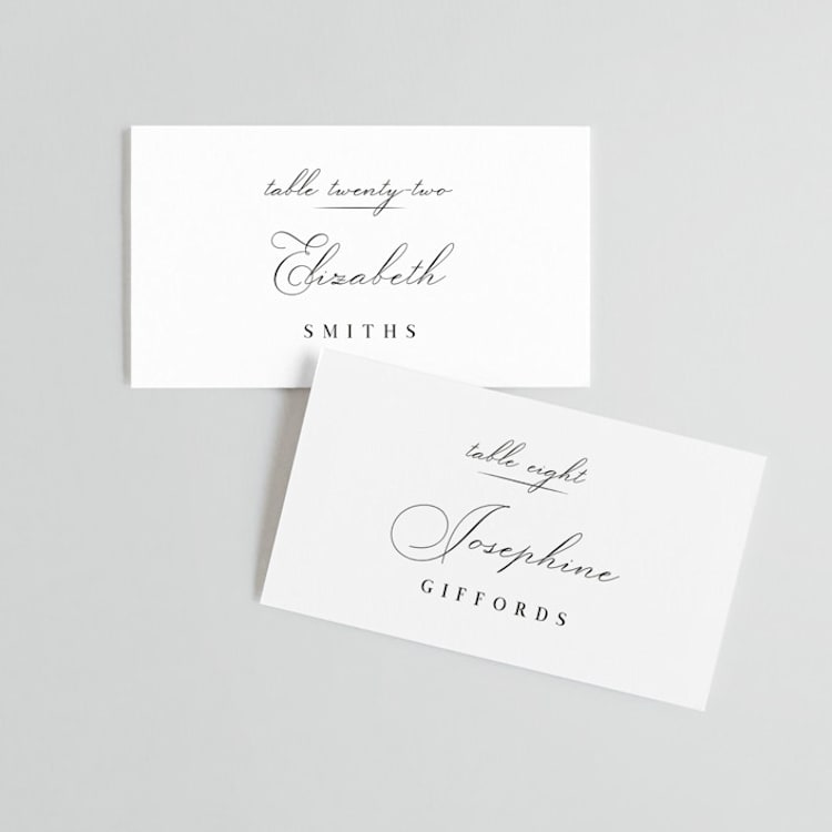 "Sweet Nothings" - Place Cards in Linen by Keen Peachy - Front