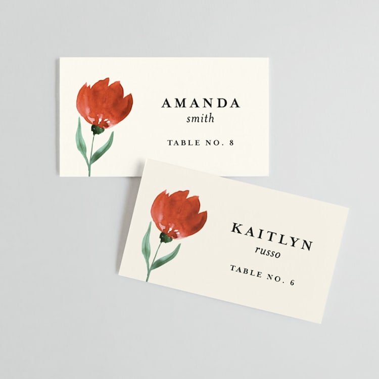 "Flourishing" - Place Cards in Bloom by Beth Schneider - Front
