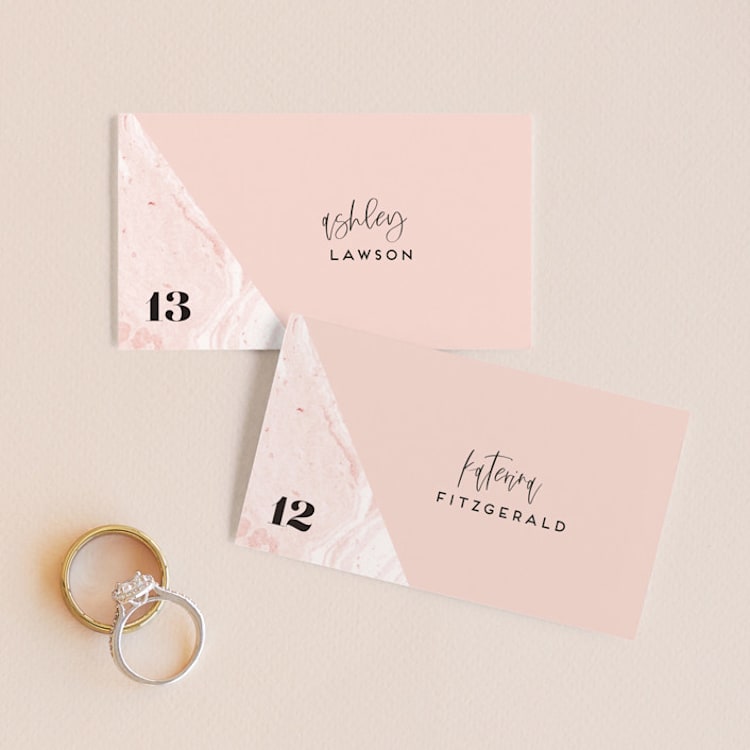 "thespian" - Place Cards in Coral by silverscreen studio - Front