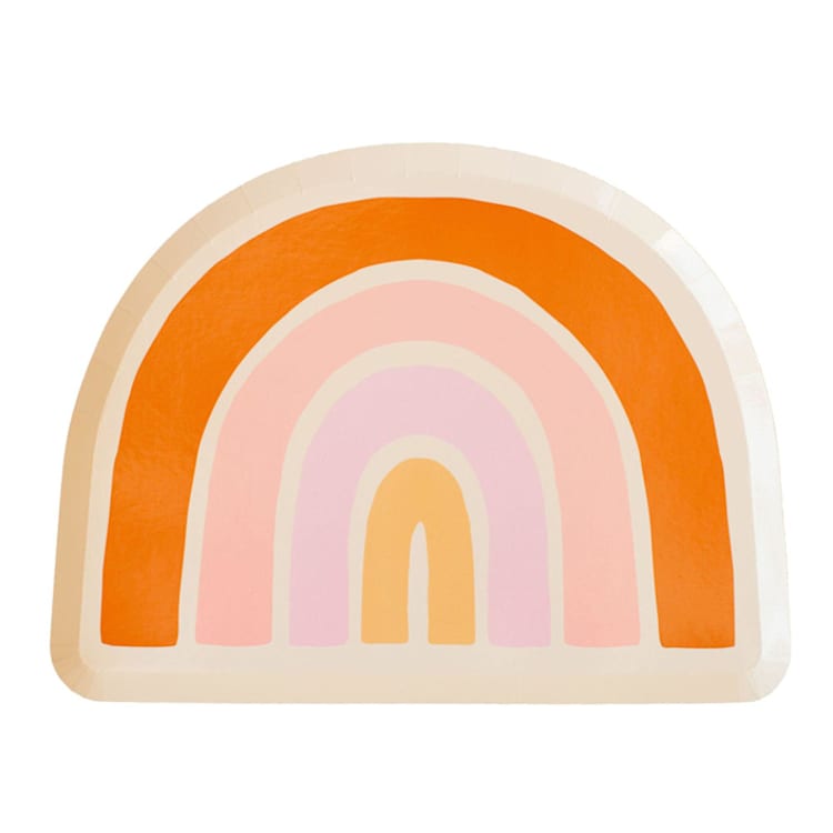 "Boho Rainbow Large Plates - Pack of 8" - Party Plates and Bowls in multicolor by Jollity and Co