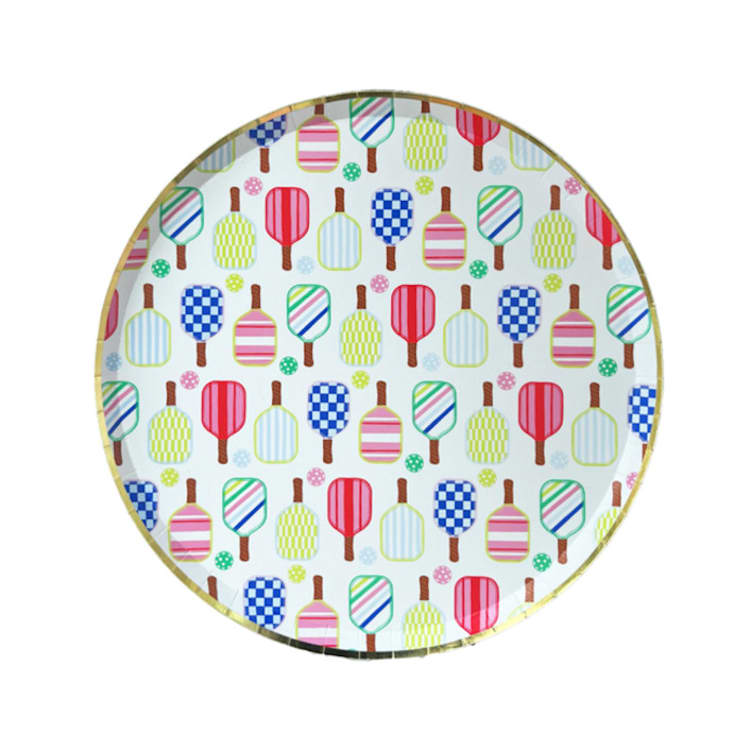 "Pickleball Social Club Dinner Plates - Set of 8" - Party Plates and Bowls in multicolor by Jollity and Co