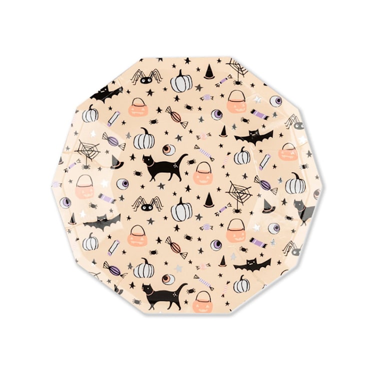 "Hocus Pocus Small Plates" - Party Plates and Bowls in orange by Jollity and Co