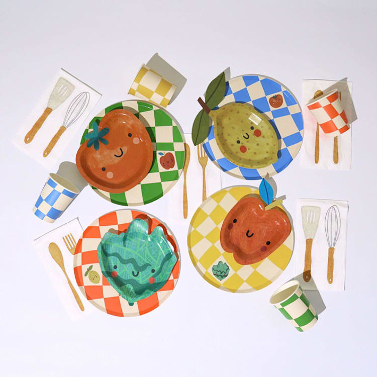 "Little Chef Essential Party Pack" - Party Plates and Bowls in multicolor by POP Party Supplies