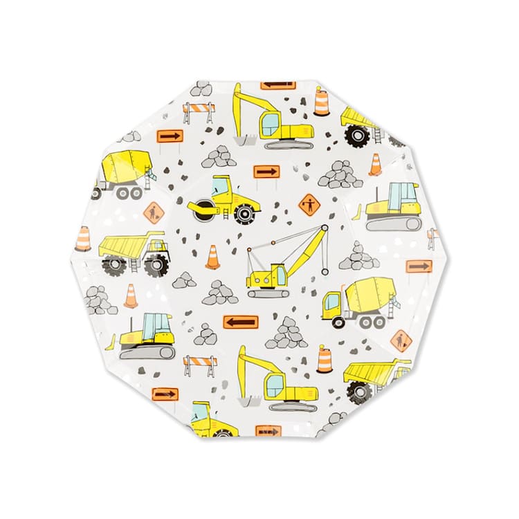 "Under Construction Small Plates - Pack of 8" - Party Plates and Bowls in multicolor by Jollity and Co