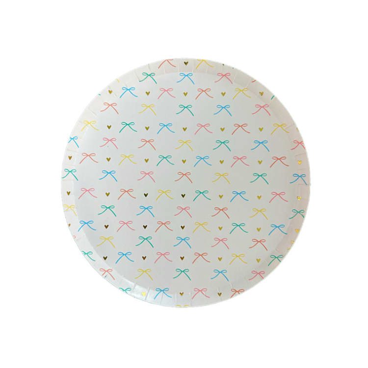 "Bows Dessert Plates - Set of 8" - Party Plates and Bowls in multicolor by Jollity and Co