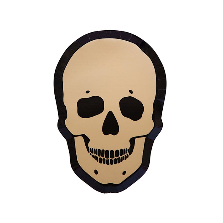 "Gold Skull Dessert Plates- Set of 8" - Party Plates and Bowls in gold by Jollity and Co