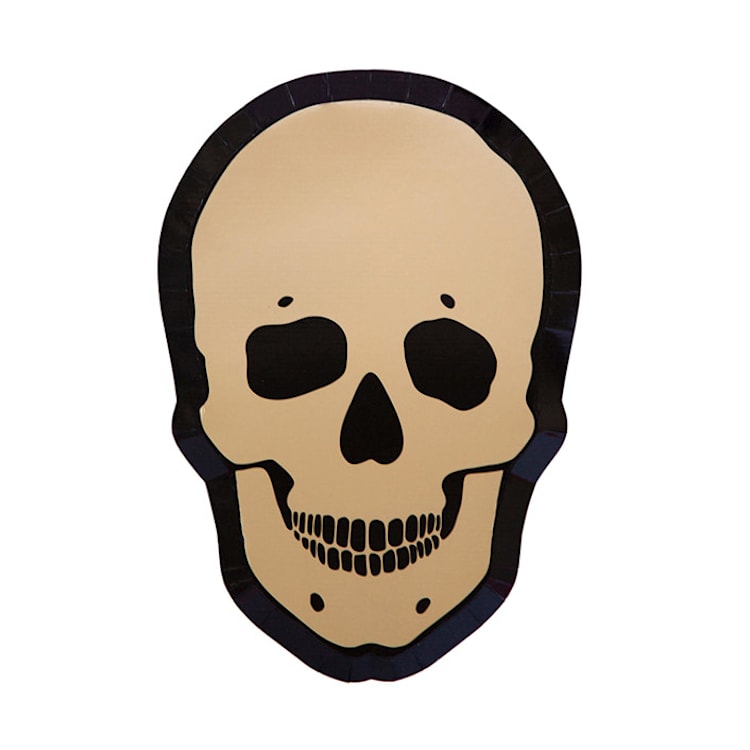 "Gold Skull Dinner Plates - Set of 8" - Party Plates and Bowls in gold by Jollity and Co