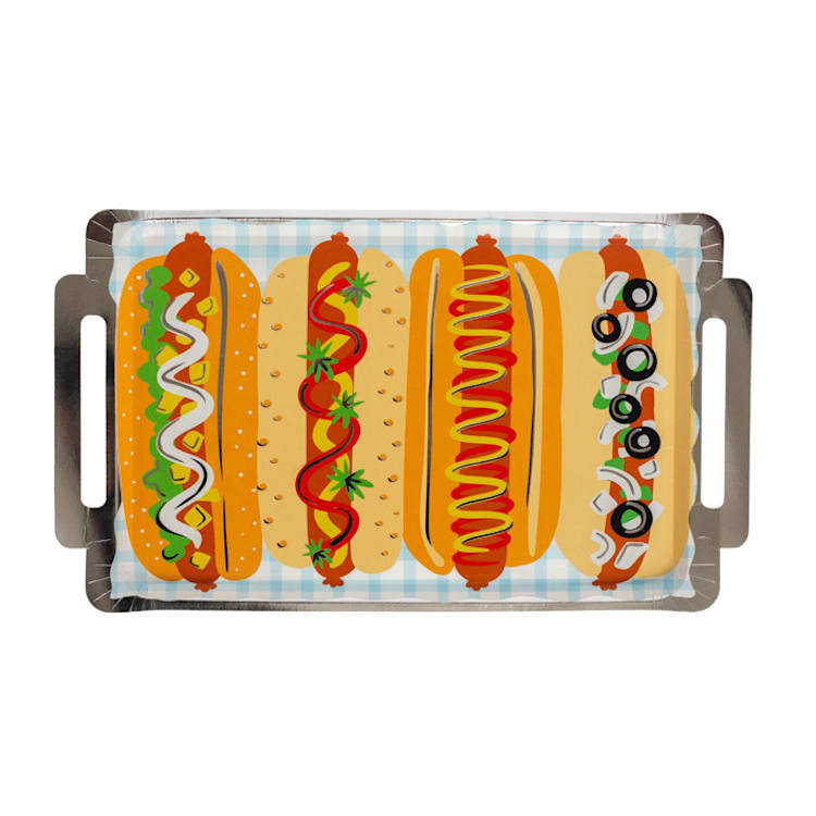 "Patriotic Hot Dog Platter Large Plates - Set of 8" - Party Plates and Bowls in multicolor by Jollity and Co
