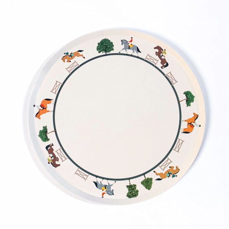 "Horse Dinner Plates - Equestrian Collection (x12)" - Party Plates and Bowls in multicolor by POP Party Supplies