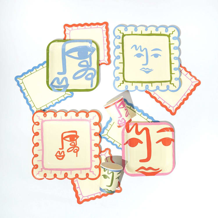 "Essential Art Party Pack" - Party Plates and Bowls in multicolor by POP Party Supplies