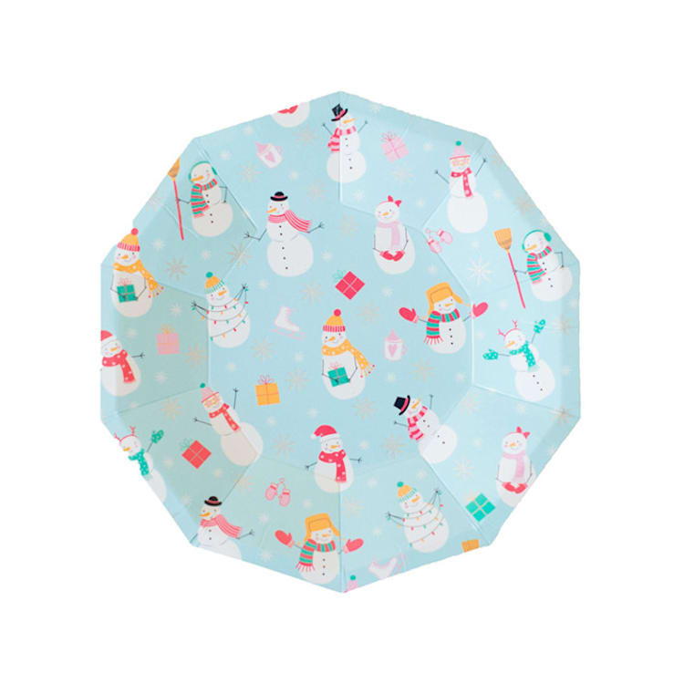"Blizzard Buddies Small Plates - Set of 8" - Party Plates and Bowls in blue by Jollity and Co