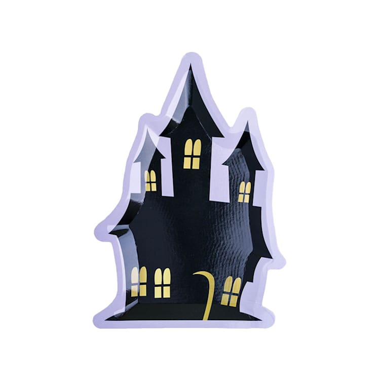 "Haunted House Dessert Plates - Set of 8" - Party Plates and Bowls in purple by Jollity and Co