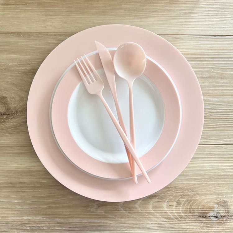 "Ballerina Dinnerware Set | Pink Pearl" - Party Plates and Bowls in pink by Prêt-à-PartyNY