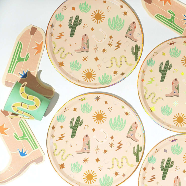 "Essential Western Party Pack" - Party Plates and Bowls in multicolor by POP Party Supplies