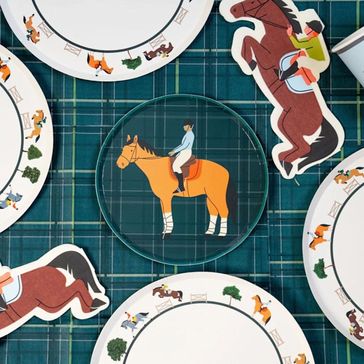 "Horse Party Pack - Equestrian Collection (x12 person party)" - Party Plates and Bowls in multicolor by POP Party Supplies