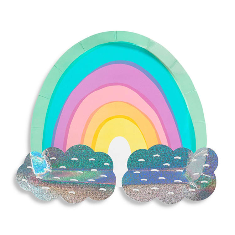 "Over the Rainbow Large Plates - Pack of 8" - Party Plates and Bowls in multicolor by Jollity and Co