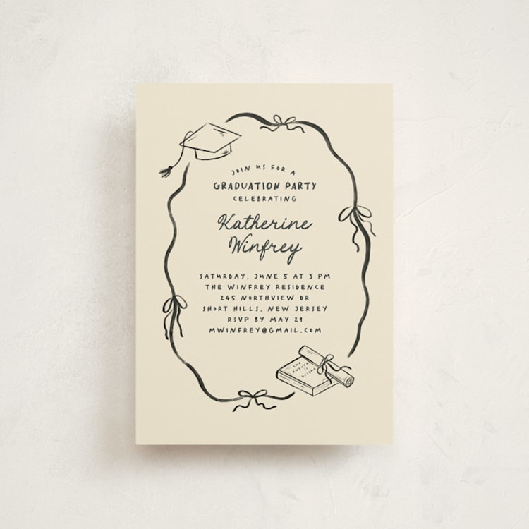 "Trendsetter" - Graduation Party Invitations in Noir by Creo Study - Front