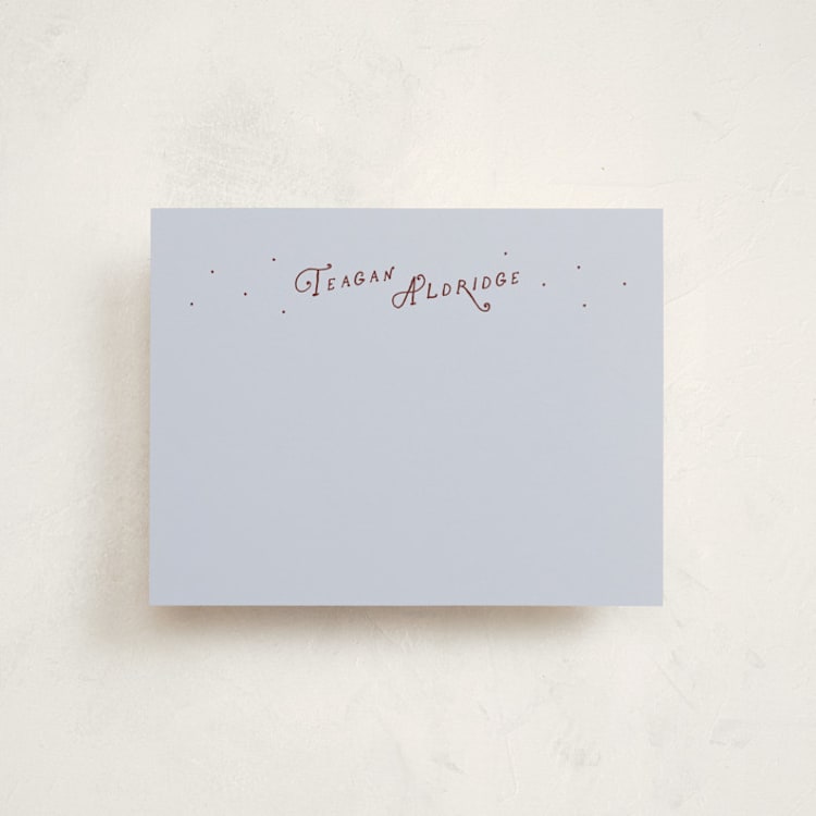 "While" - Personalized Stationery Cards in Raisin by Lea Delaveris - Front