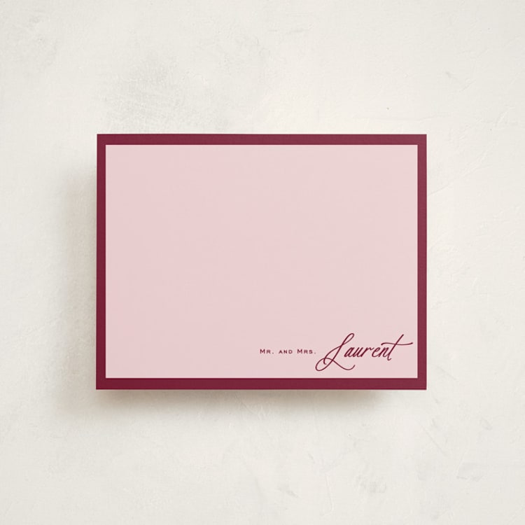 "Laurent" - Personalized Stationery Cards in Wine by Pati Cascino - Front
