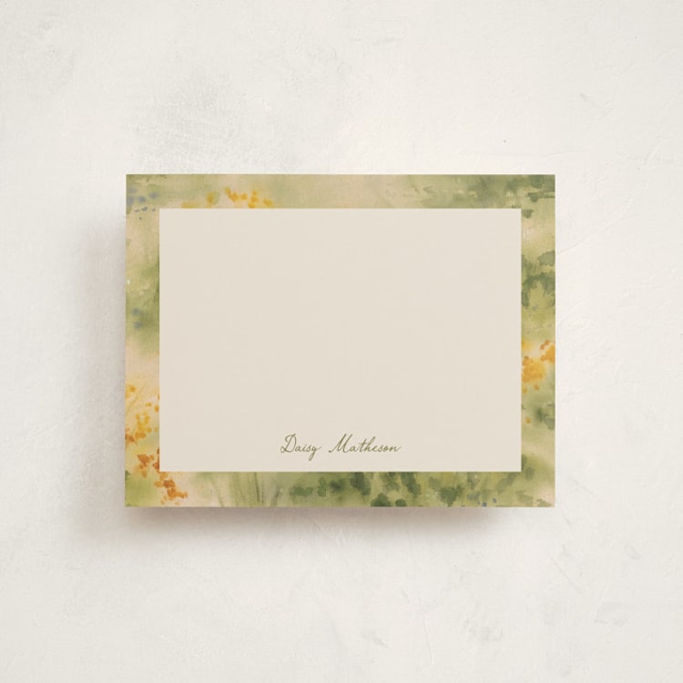 "Wildflower Meadow" - Personalized Stationery Cards in Spring by Holly Whitcomb - Front
