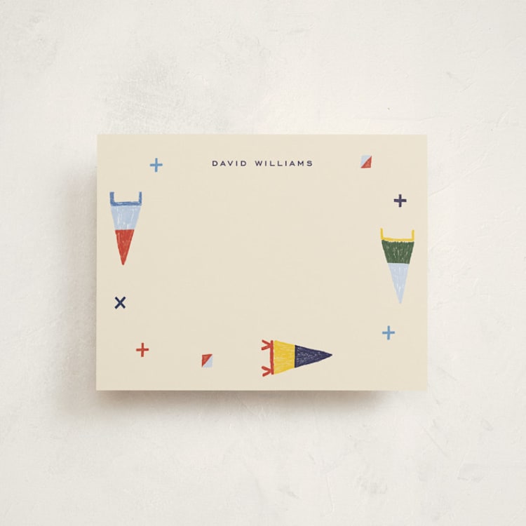 "Yacht Club" - Personalized Stationery Cards in Marine by Sarah Rosenthal - Front
