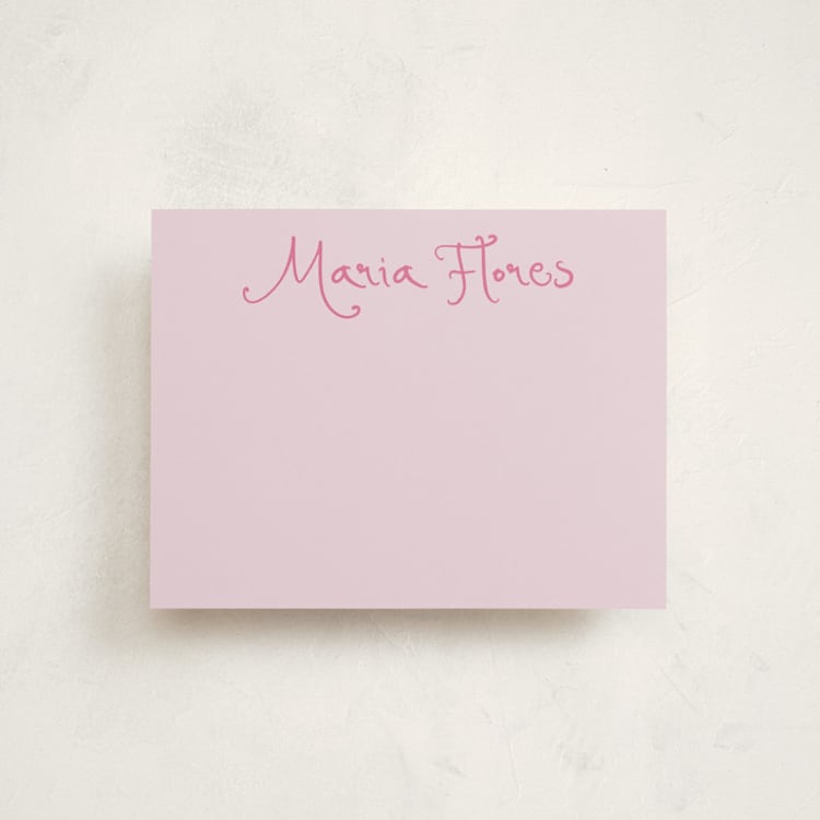 "Whimsical Script" - Personalized Stationery Cards in Candy by Maja Cunningham - Front