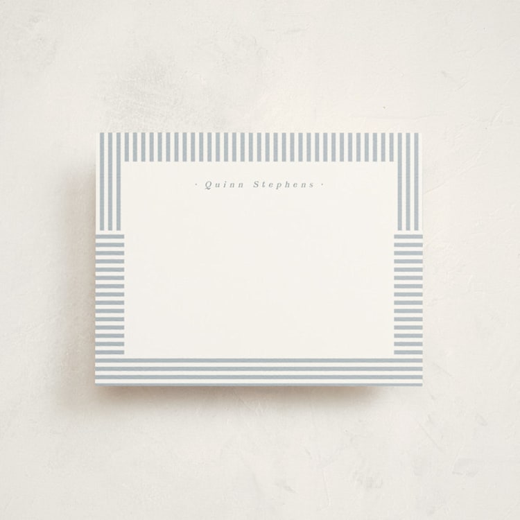 "Spring striped" - Personalized Stationery Cards in Water by Lea Delaveris - Front