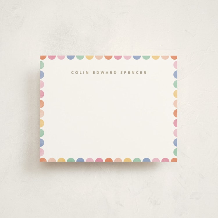 "Rainbow dots" - Personalized Stationery Cards in Rainbow by Creo Study - Front