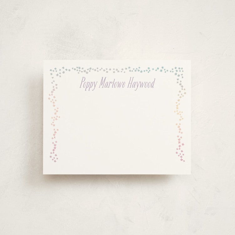 "tiny flora" - Personalized Stationery Cards in Purple Thistle by Kate Ross - Front