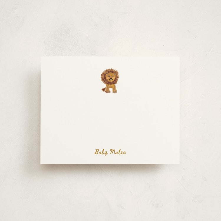 "Baby Safari" - Personalized Stationery Cards in Milk by Gwen Bedat - Front