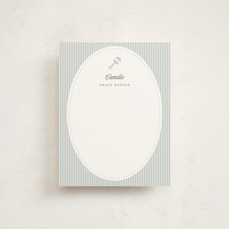 "hochet" - Personalized Stationery Cards in Bluebell by Benita Crandall - Front