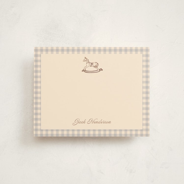 "Horse" - Personalized Stationery Cards in Honey by Teju Reval - Front