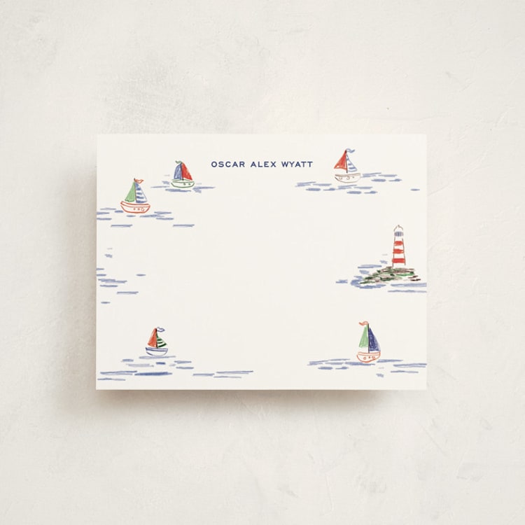 "Vespucci" - Personalized Stationery Cards in Pier by Pati Cascino - Front