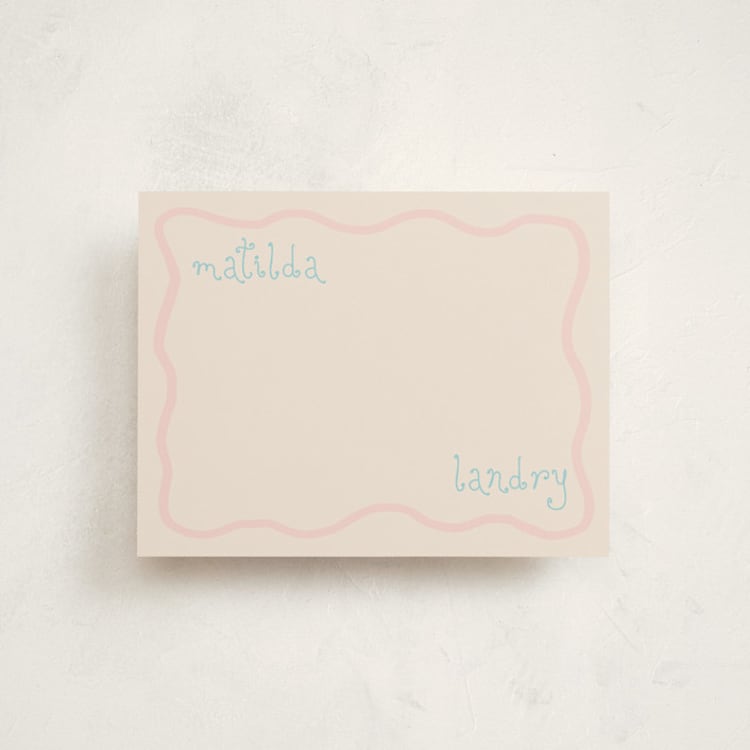 "Frosting" - Personalized Stationery Cards in Blush by Morgan Kendall - Front