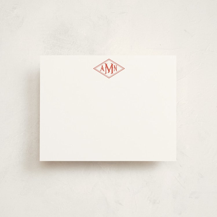 "Madison" - Personalized Stationery Cards in Sienna by Jennifer Lew - Front
