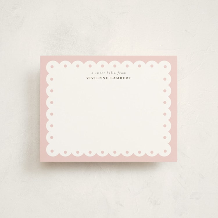 "Southern Charm" - Personalized Stationery Cards in Blush by Shirley Lin Schneider - Front