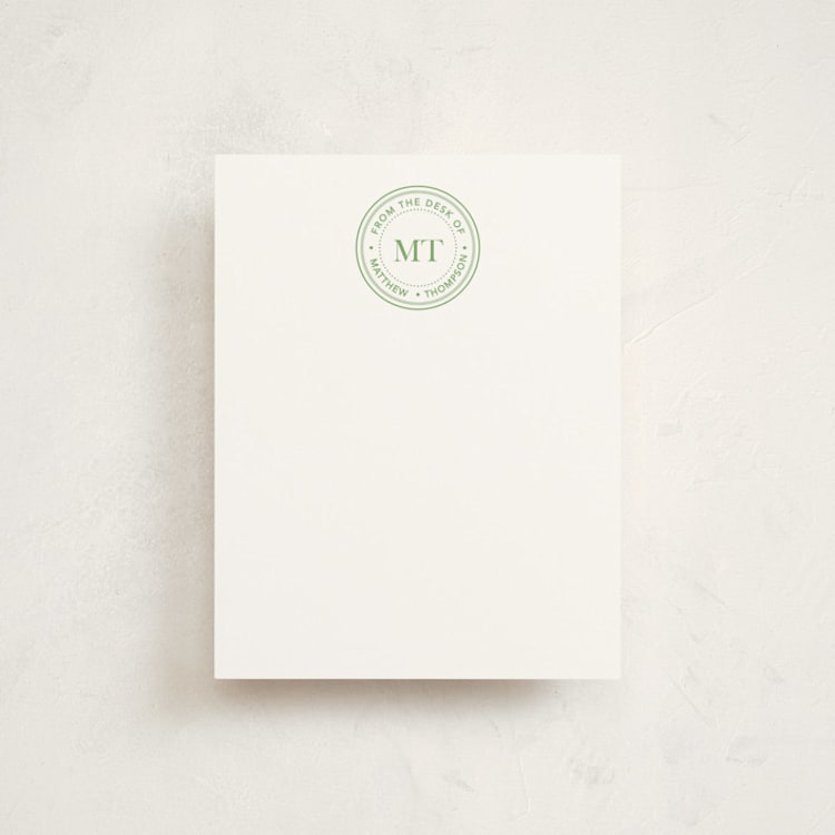"Initials Seal" - Personalized Stationery Cards in Grass by Amber Podratz - Front