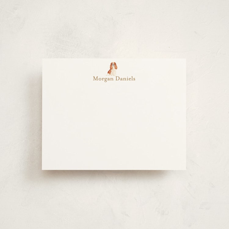 "King Charles" - Personalized Stationery Cards in Biscuit by Sarah Knight - Front