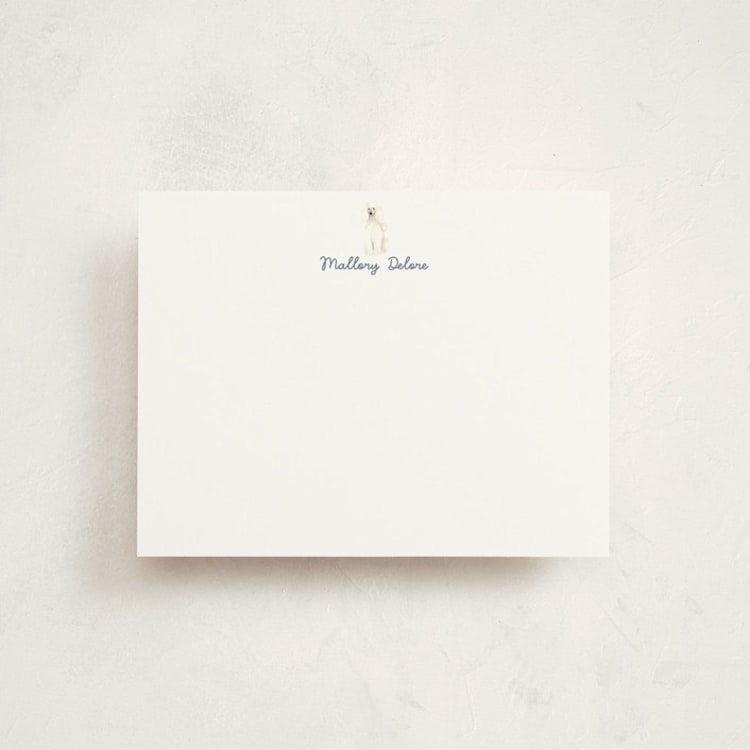 "Poodle" - Personalized Stationery Cards in Poodle Bleu by Sarah Knight - Front