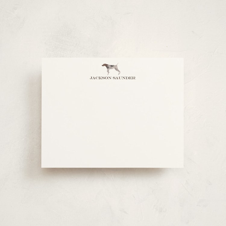 "German Shorthaired Pointer" - Personalized Stationery Cards in Truffle by Baumbirdy - Front