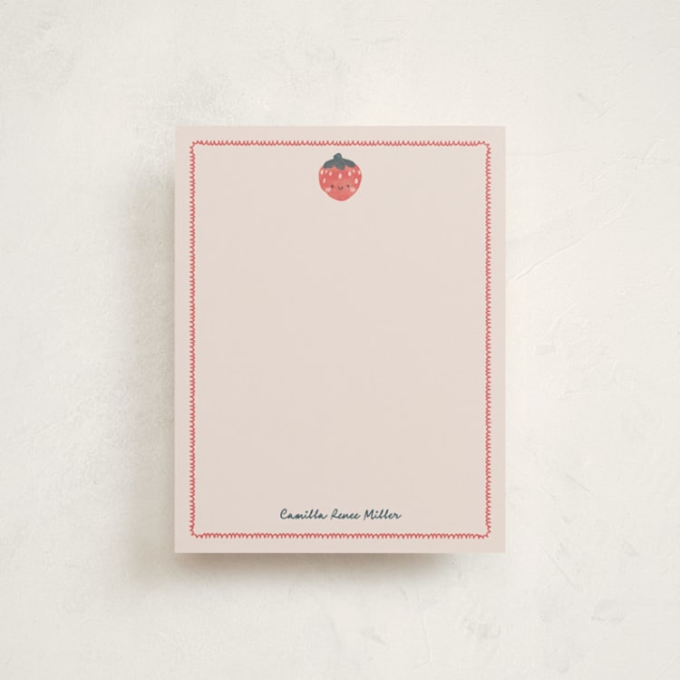 "strawberry" - Personalized Stationery Cards in Candy by Summer Winkelman - Front